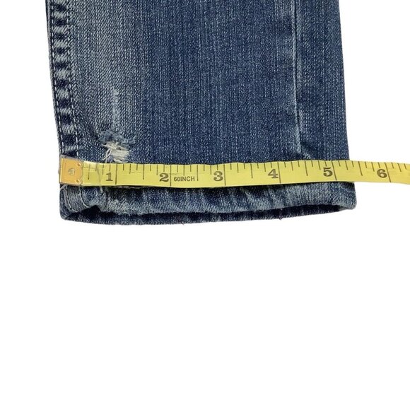 Vigoss Skinny Blue Distressed Patched Jeans Low Rise Juniors Size 3 - Picture 6 of 12